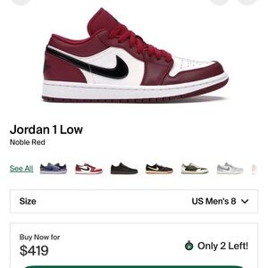 “Noble Red”  Jordan 1 Low